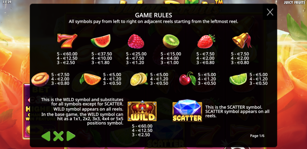 Juicy Fruits Pragmatic Play Demo začetna stran