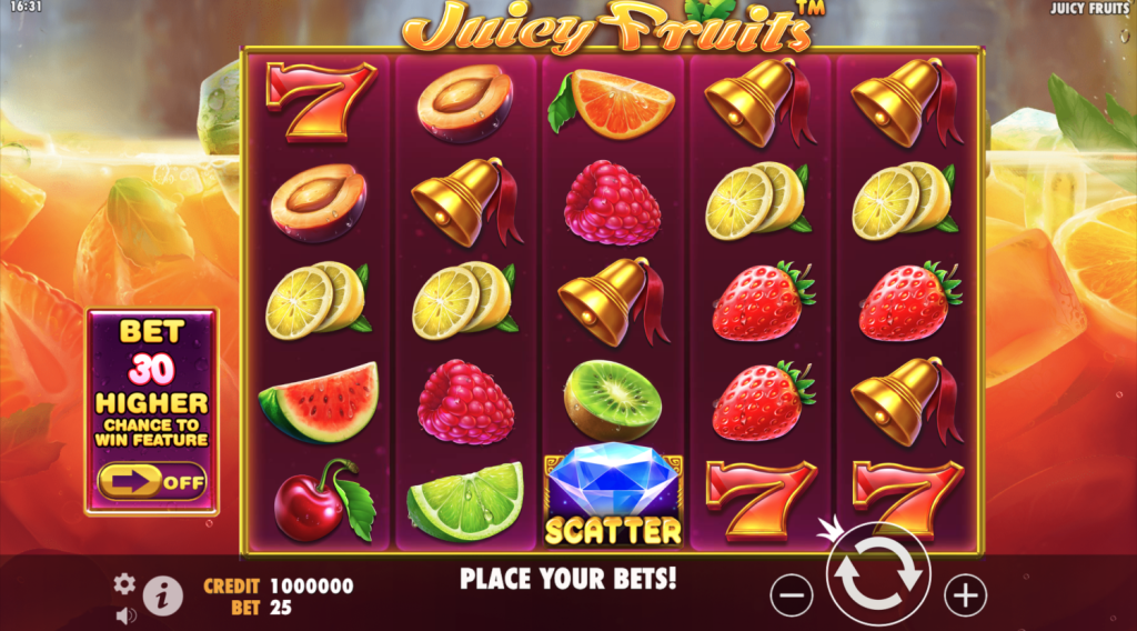 Juicy Fruits Pragmatic Play Demo začetna stran