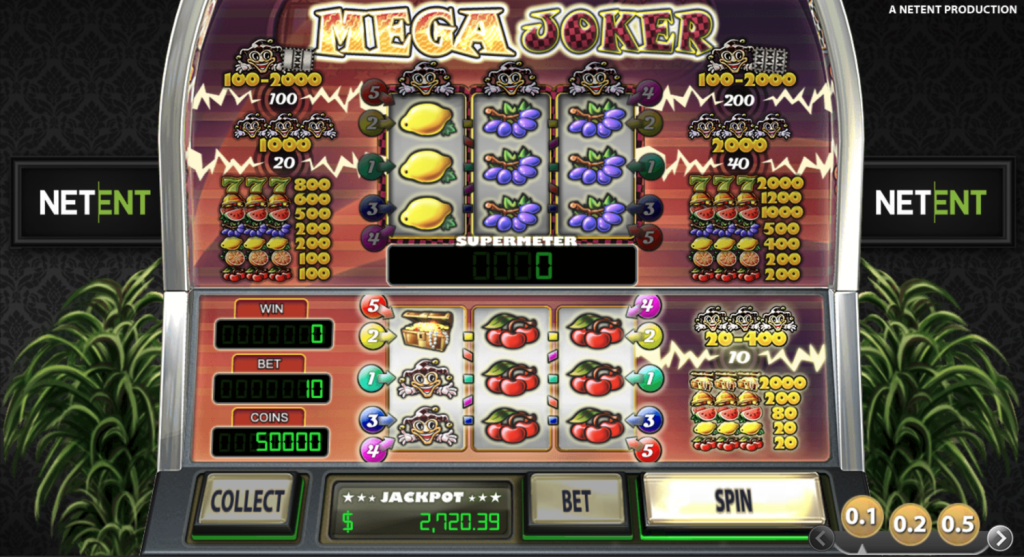 Mega Joker NetEnt Demo začetna stran