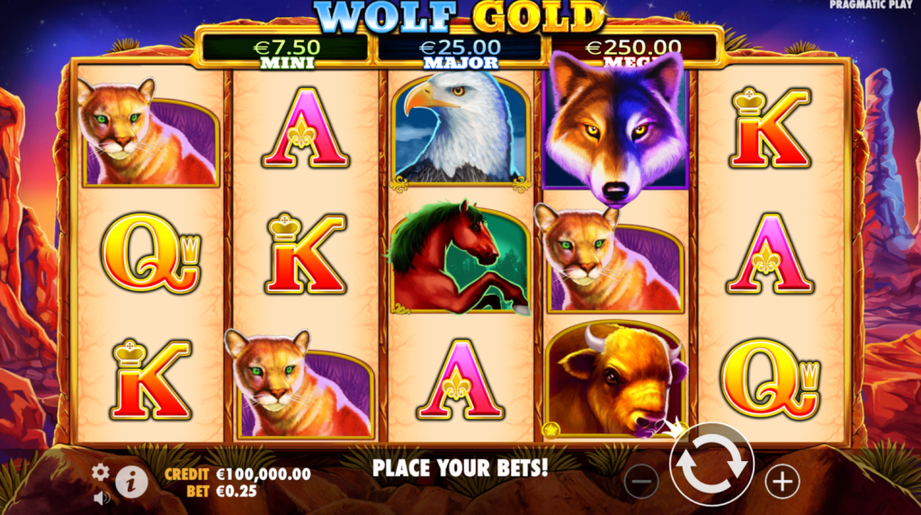 Wolf Gold Pragmatic Play Demo začetna stran